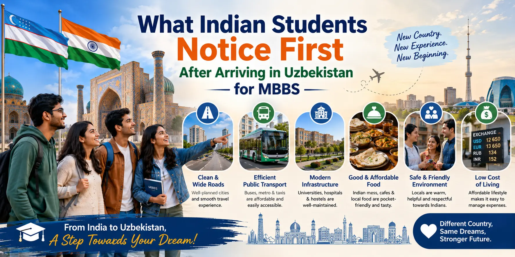 What Indian Students Notice First After Arriving in Uzbekistan for MBBS